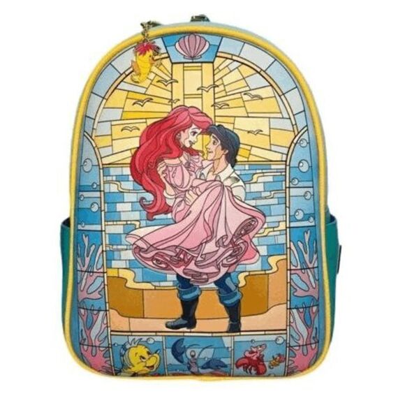 Loungefly Disney Little Mermaid Ariel & Eric Stained Glass Mini Backpack